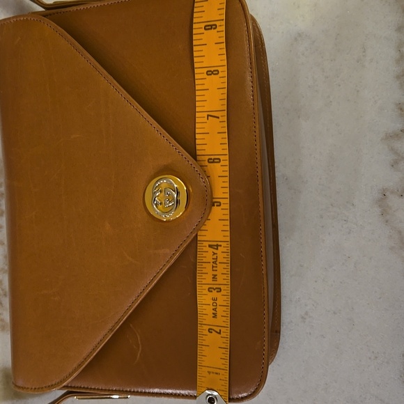 Gucci Rare VINTAGE Tan Leather Shoulder Bag - Picture 14 of 16